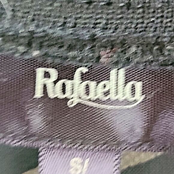 RAFAELLA Women's (S) Black Semi-Sheer Diamond Cut Out 3/4 Sleeve Full Zip Jacket - Picture 6 of 8